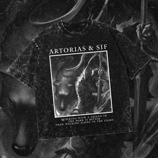Artorias & Sif | Oversized Gothic Soulsborne Shirt