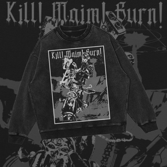 Kharn | Kill Maim Burn | 40K | Gothic Oversized Sweatshirt