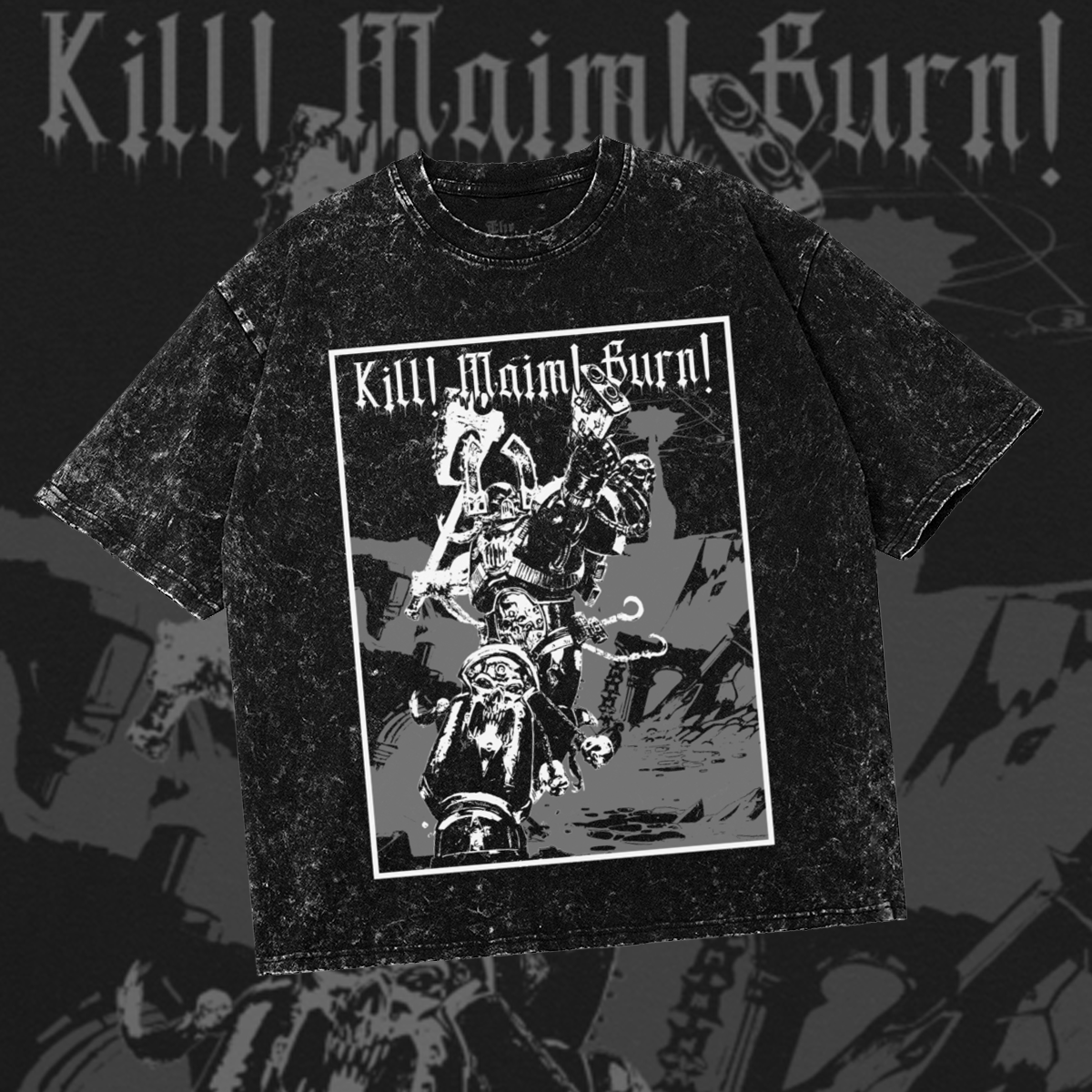 Kharn | Kill Maim Burn | 40K | Gothic Shirt