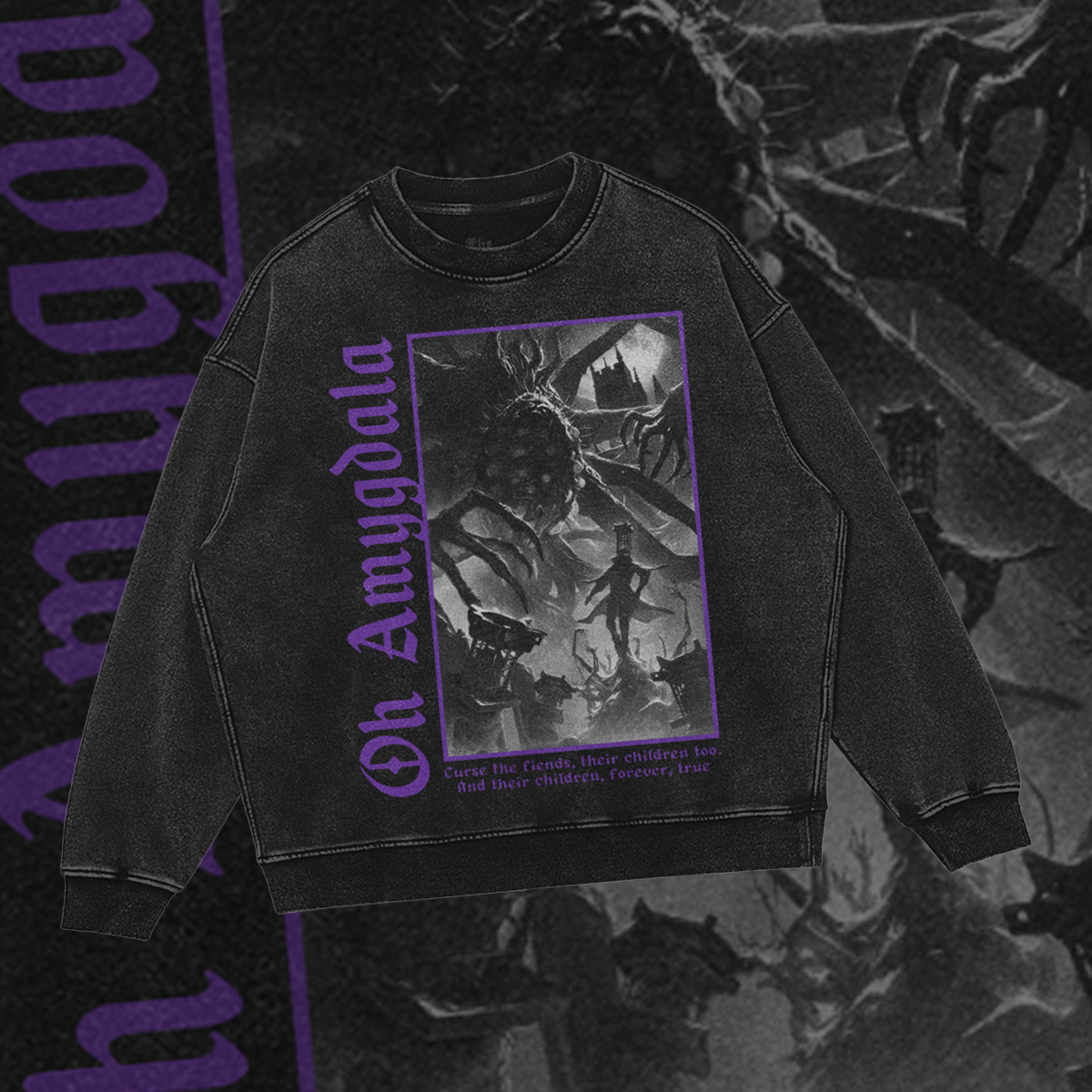 Oh Amygdala | Gothic Soulsborne Oversized Sweatshirt