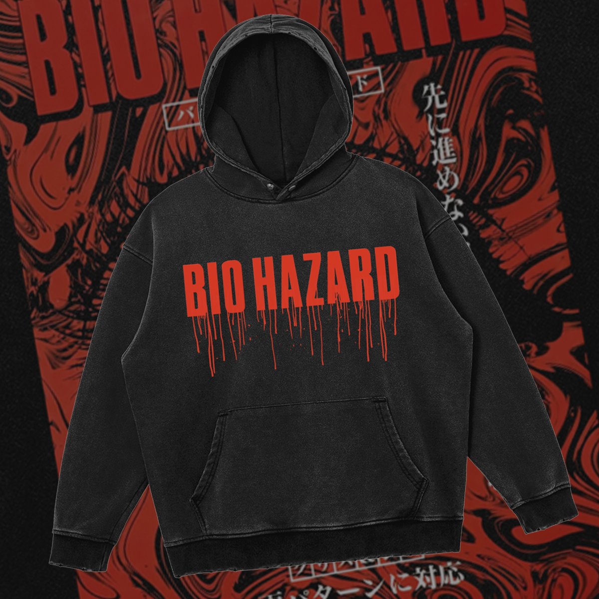 BIOHAZARD | Retro Horror Fan |  Oversized Gothic Gamer Hoodie